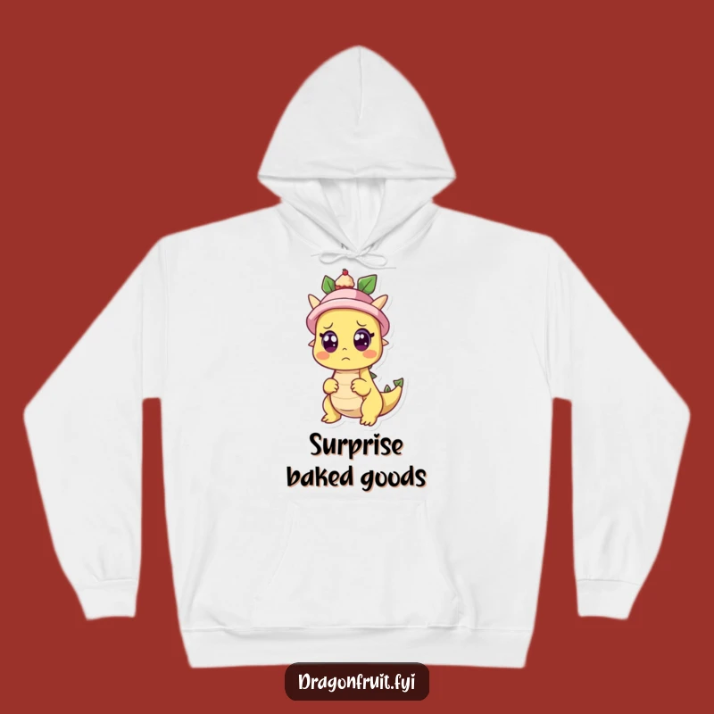 Funny Dragonfruit Surprise Hoodie: Cozy Up with Shocked Fruit's Cupcake Magic, Your New Favorite Funny Gift