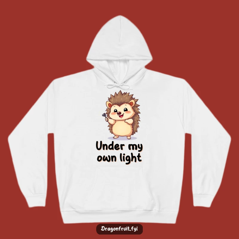 Funny Hedgehog Spotlight Hoodie - Cozy and Dramatic for Humorous, Warm Comfort