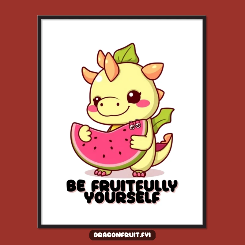 Free Printable Dragonfruit Art: Googly-Eyed Funny Downloadable Decor