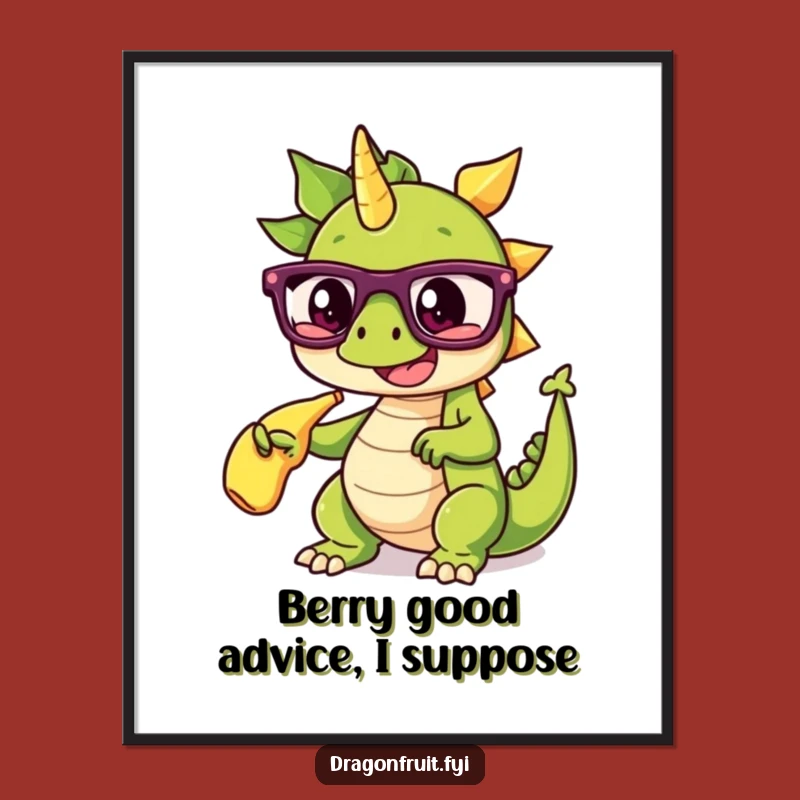 Free Printable Funny Dragonfruit Wall Art: Hilarious Glasses & Banana Split Digital Download