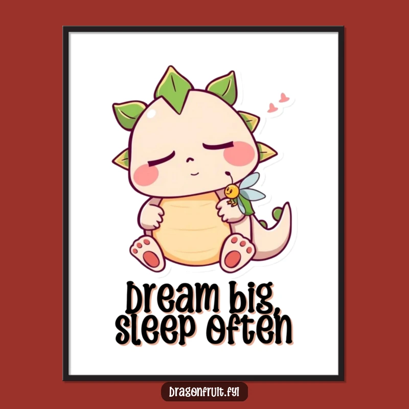 Free Printable Sleepy Dragonfruit Art: Funny Downloadable Decor for Cozy Spaces
