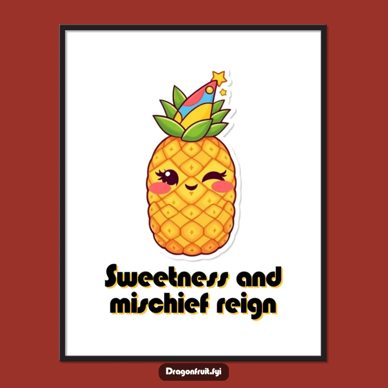 Free Printable Wall Art: Winking Starry Pineapple