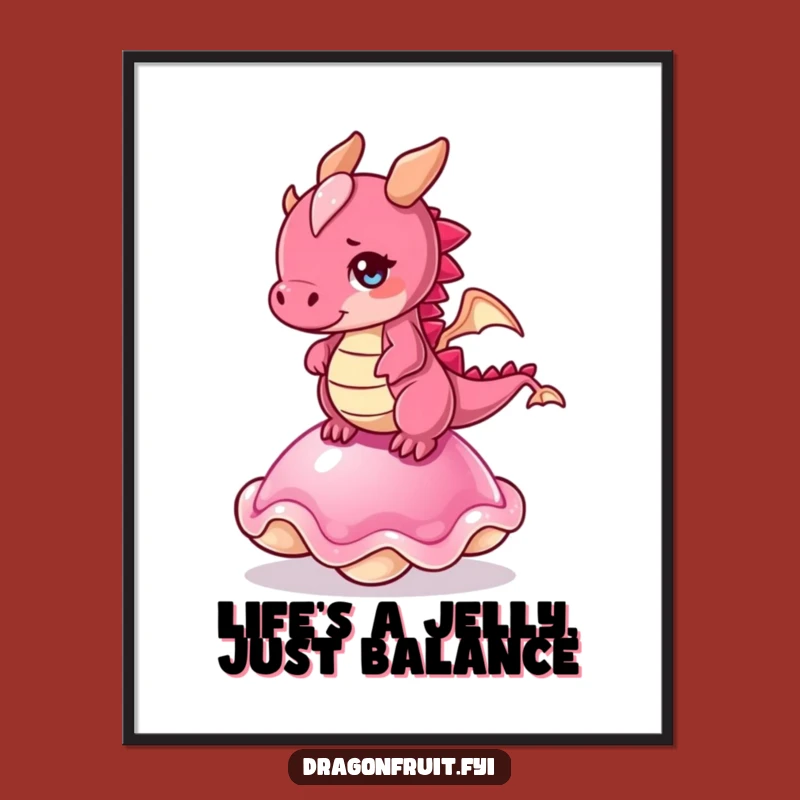 Funny Free Printable Dragonfruit Jelly Art Downloadable Decor Gift