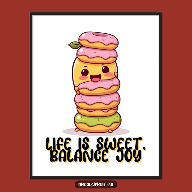 Free Printable Wall Art: Mango Donut Stack, Quirky DIY Downloadable Decor