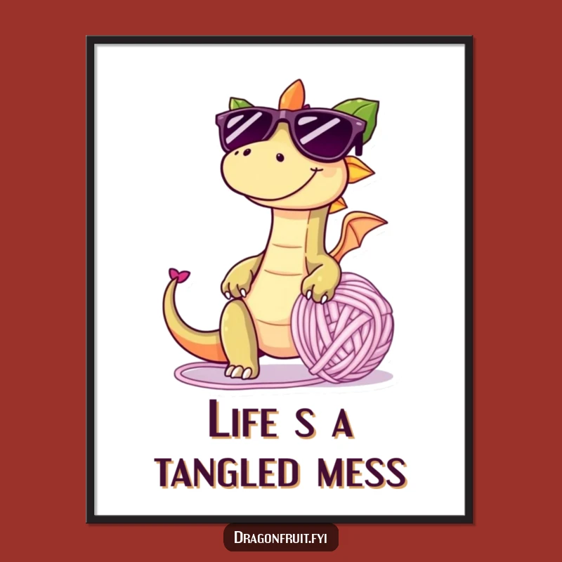 Funny Free Printable Wall Art: Tripping Dragonfruit, Whimsical Home Decor Download