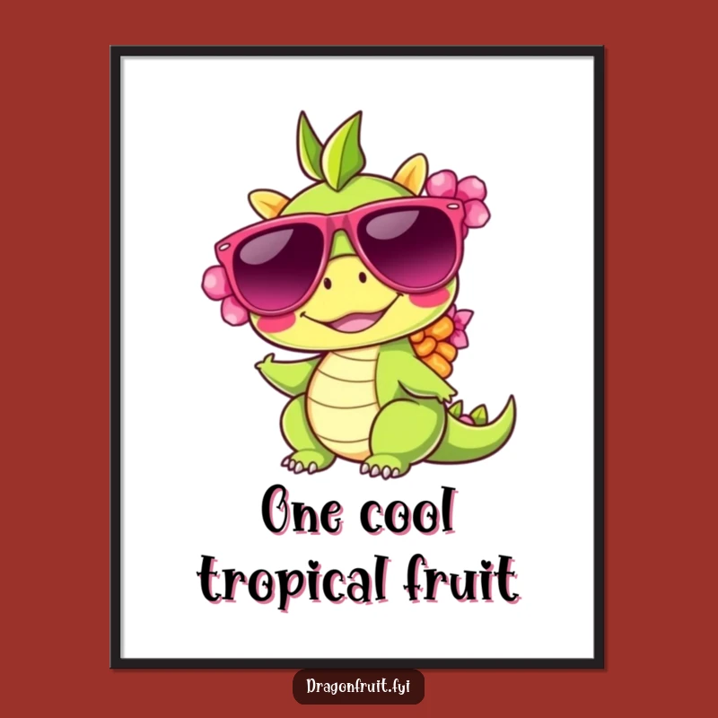 Funny Free Printable Wall Art: Tropical Dragonfruit Chill - Quirky Downloadable Decor