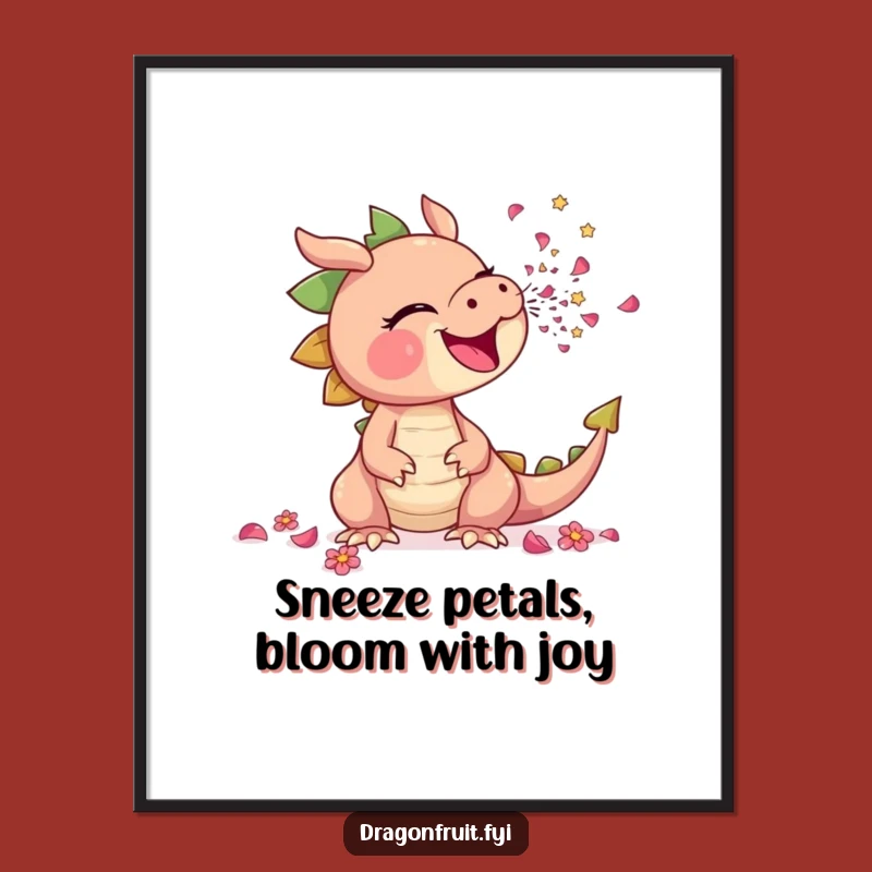 Free Printable Wall Art: Sneezing Dragonfruit Bloom - Whimsical Downloadable Decor!