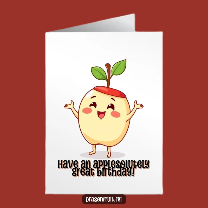 Free Printable Birthday Card: Apple Dance Humor, Funny Downloadable Gift!