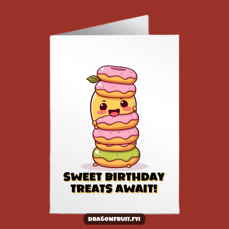 Free Printable Birthday Card: Mango Donut Stack, Hilarious DIY Downloadable Gift