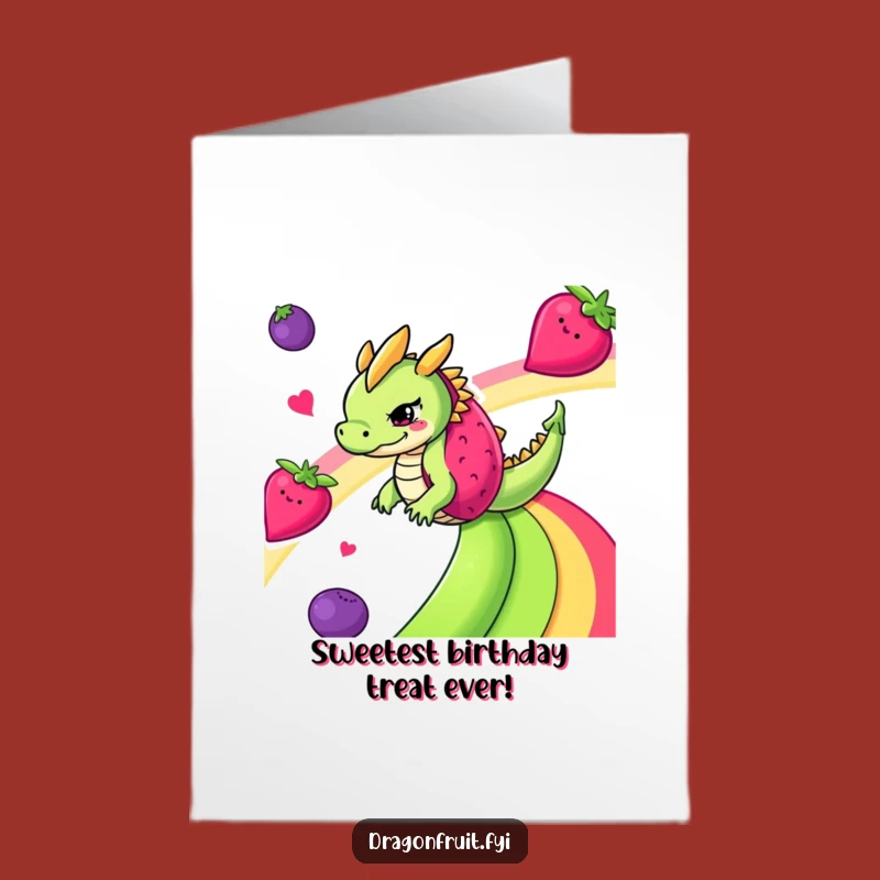 Free Printable Birthday Card: Mischievous Dragonfruit, Fruity Downloadable Rainbow Wishes!