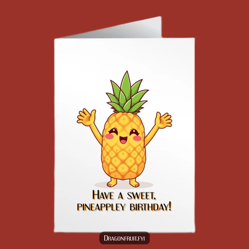 Free Printable Birthday Card: Pineapple Dance Fun, Cheerful Downloadable Gift