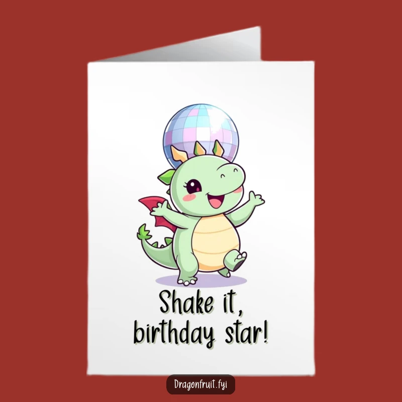 Free Printable Funny Dragonfruit Birthday Card: Disco Dance Party!
