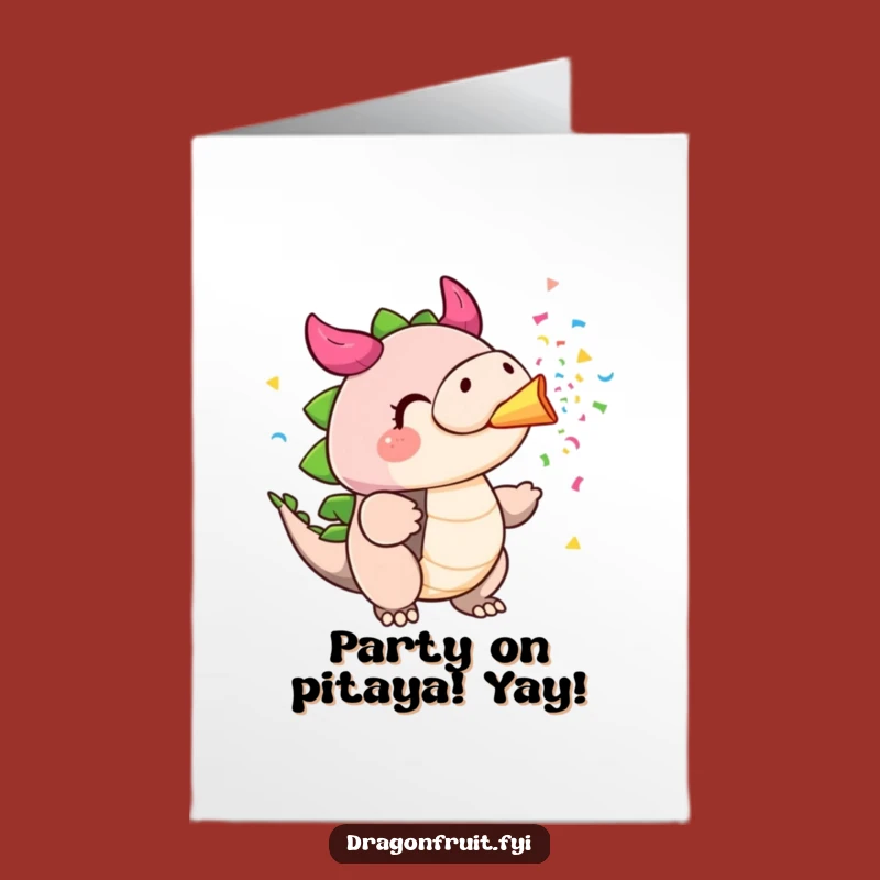 Free Printable Dragonfruit Birthday Card: Funny Confetti Blast Downloadable Gift