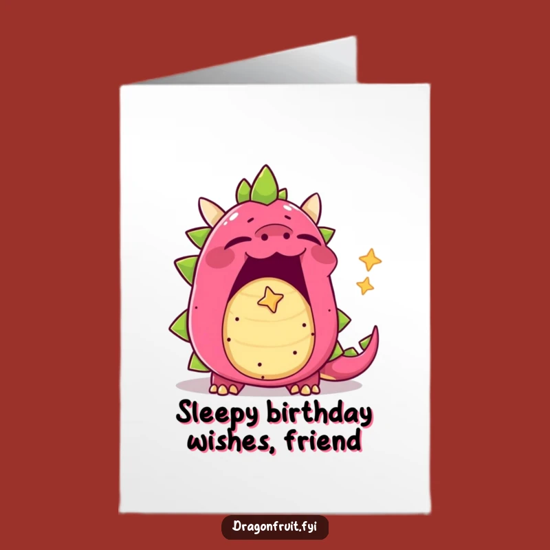 Free Printable Dragonfruit Birthday Card: Yawning Star Bubble Downloadable Gift