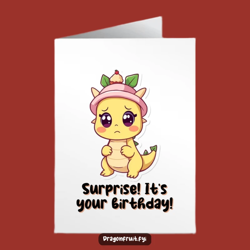 Free Printable Funny Birthday Card: Dragonfruit Surprise Cupcake Hat, Hilarious DIY
