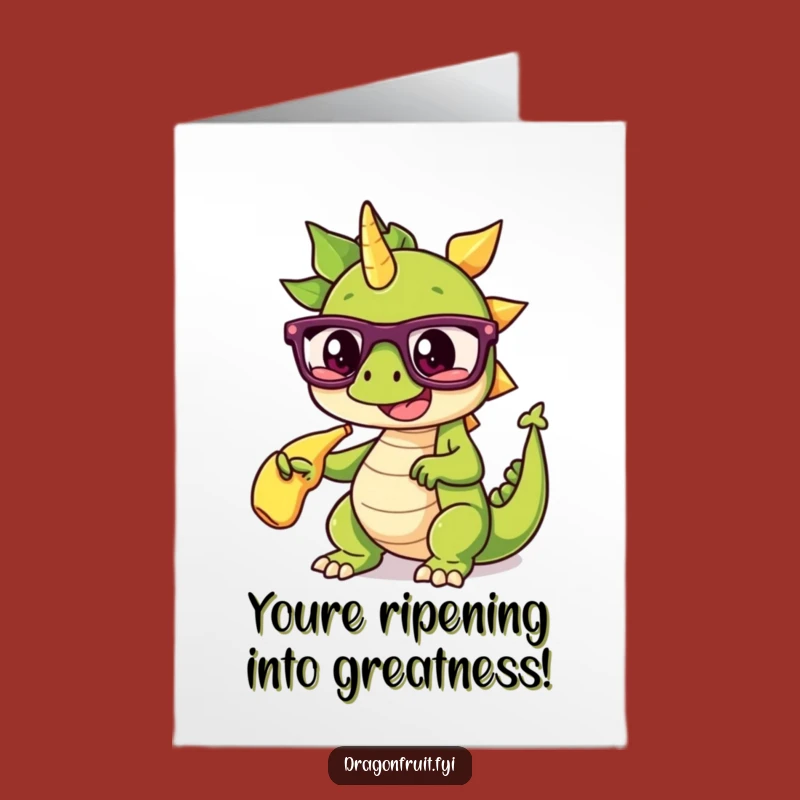 Free Printable Funny Dragonfruit Birthday Card: Hilarious Glasses & Banana Split Digital Download Gift