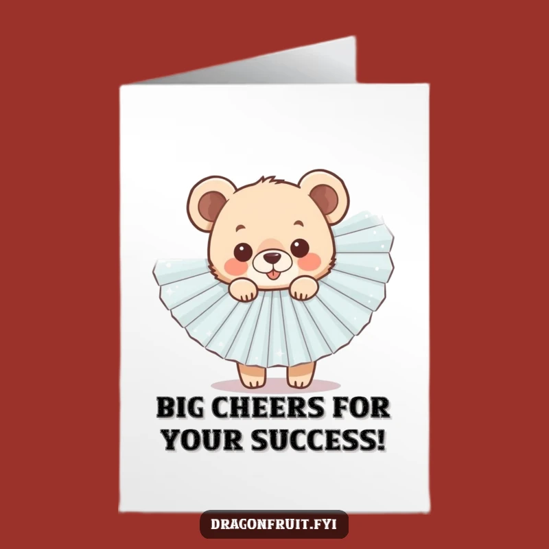 Free Printable Congrats Card: Happy Bear Cub, Sparkly Fan, Hilarious Downloadable Gift