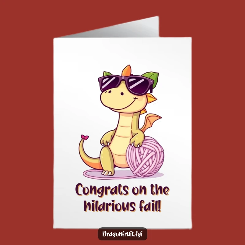 Free Printable Congrats Card: Tripping Dragonfruit, Clumsy Funny Downloadable Gift