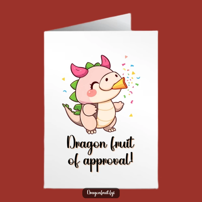Free Printable Dragonfruit Congrats Card: Confetti Celebration Downloadable Gift