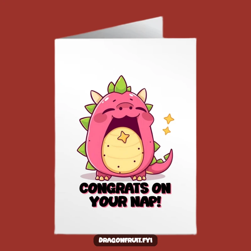 Free Printable Dragonfruit Congrats Card: Starry Slumber Downloadable Gift