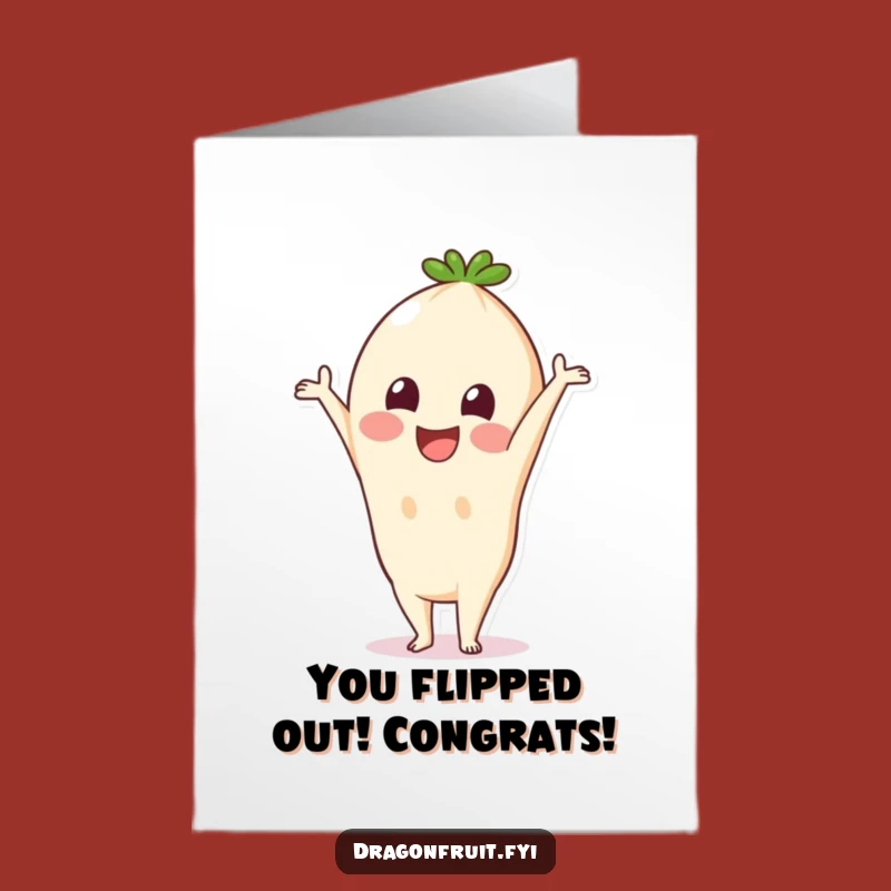 Free Printable Congrats Card: Pitaya Handstand Celebration - Humorous Downloadable Gift