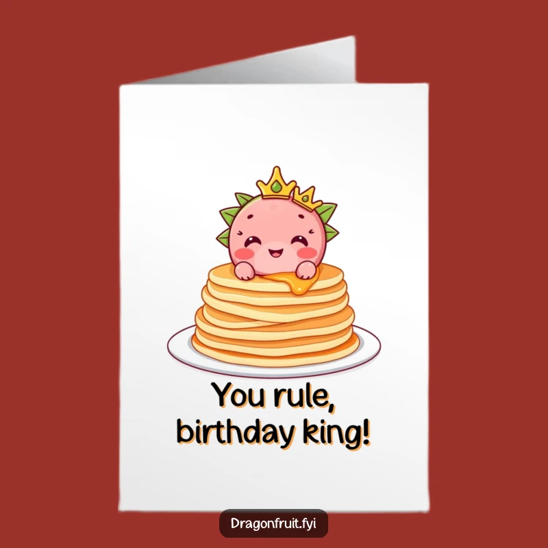 Free Printable Dragonfruit Congrats Card: Crowned Funny Downloadable Gift