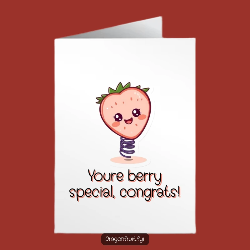 Free Printable Congrats Card: Bouncing Strawberry