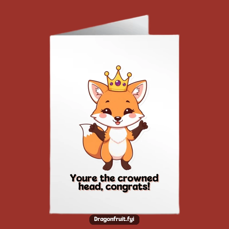 Free Printable Congrats Card: Dramatic Fox Pose, Hilarious Downloadable Gift for Any Occasion