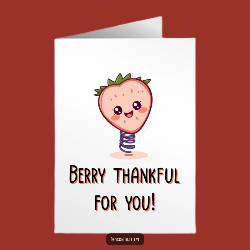 Free Printable Thank You Card: Bouncing Strawberry