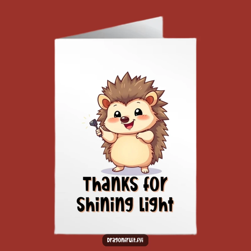 Free Printable Thank You Card: Hedgehog Star, Spotlight, Funny Downloadable Gift