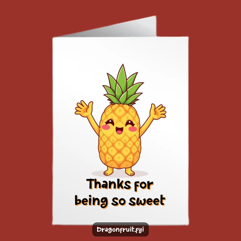 Free Printable Thank You Card: Pineapple Dance, Grateful Downloadable Gift