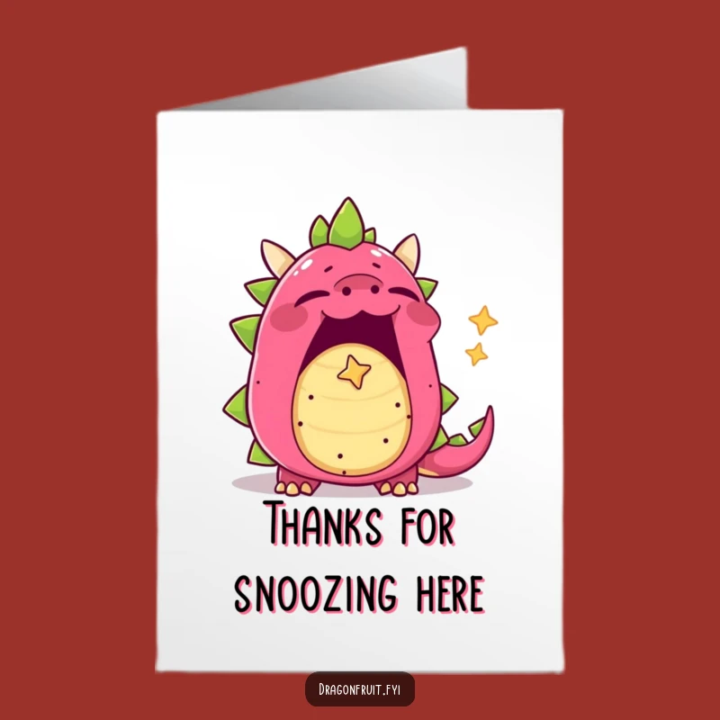 Free Printable Thank You Dragonfruit Card: Sleepy Thanks Downloadable Gift
