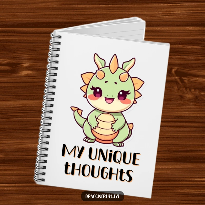 Funny Dragonfruit Pride Notebook: A smiling dragonfruit with seeds for eyes beams with pride, ideal for capturing notes humorously.