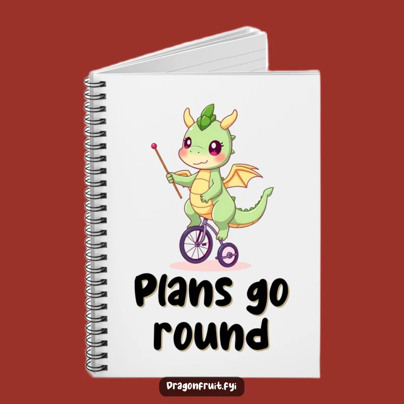Funny Dragonfruit Unicycle Notebook - Jot Down Your Balancing Acts Gift!