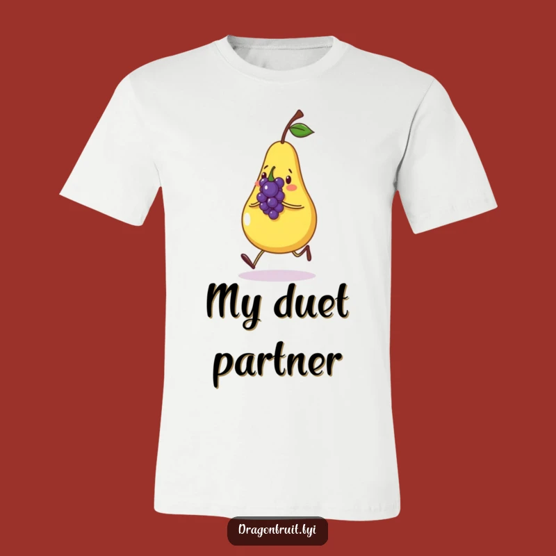 Funny Pear & Grape T-Shirt: Cheerful Characters Hilarious Fruit Apparel