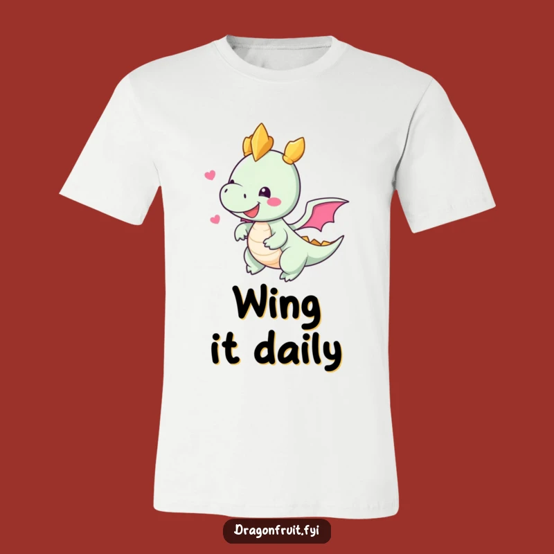 Funny Dragonfruit Wings T-Shirt: Wearable Tropical Fun with a Flying Character