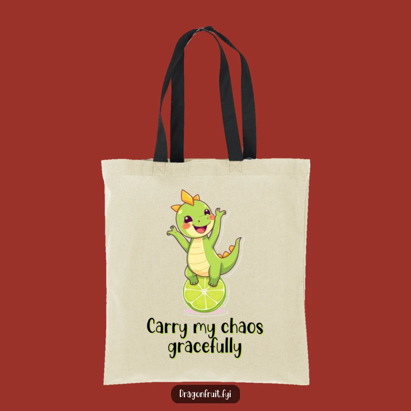 Funny Dragonfruit & Lime Handstand Tote Bag: Carry Laughs & Groceries Hilariously