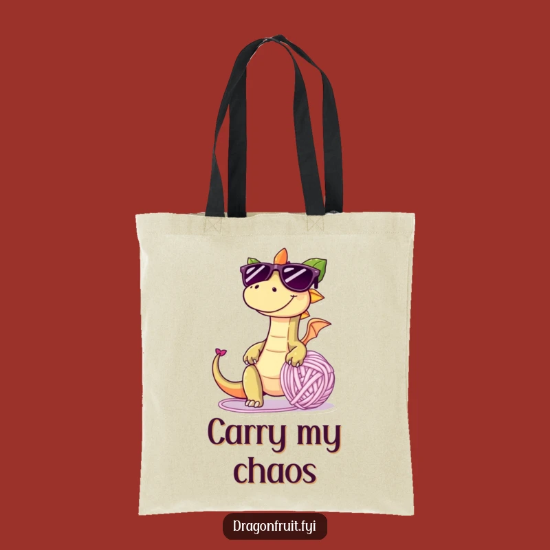 Funny Dragonfruit Yarn Ball Tote Bag: Mischievous Humor, Eco Funny Gift