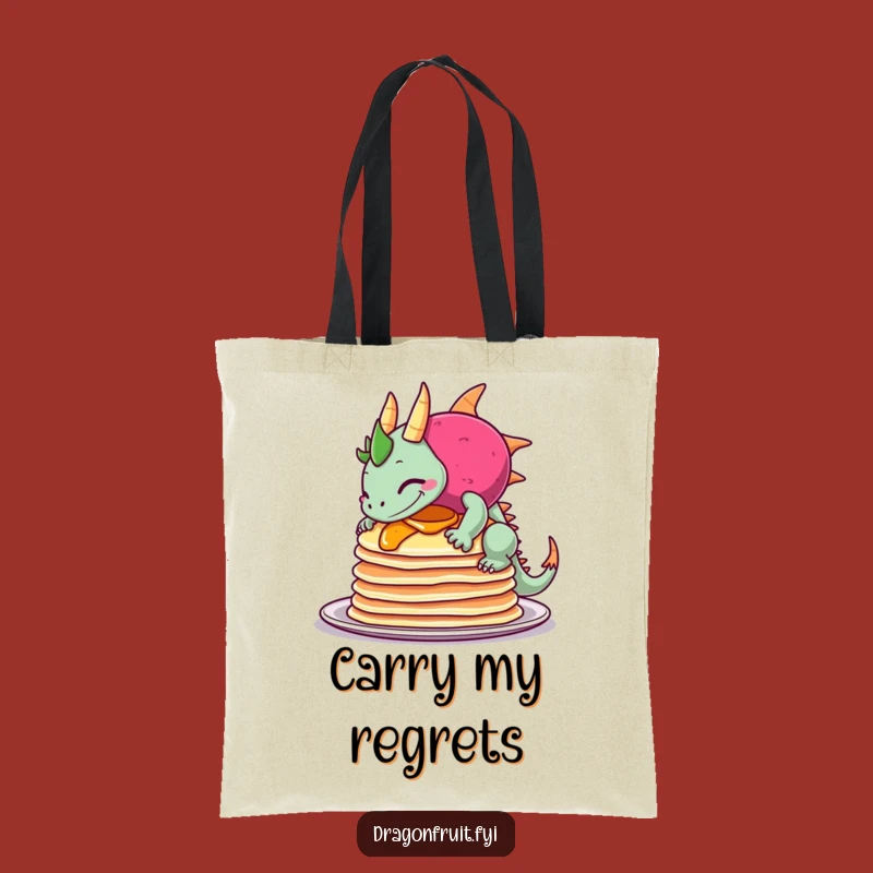 Funny Pancake Spill Dragonfruit Tote Bag: Carry Your Comedy Everywhere!