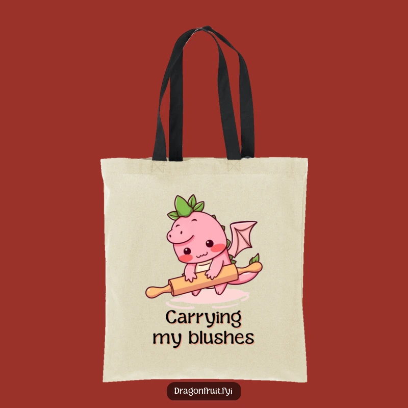 Funny Blushing Dragonfruit Tote: Humorous Kitchen Accessory Carry-All Gift
