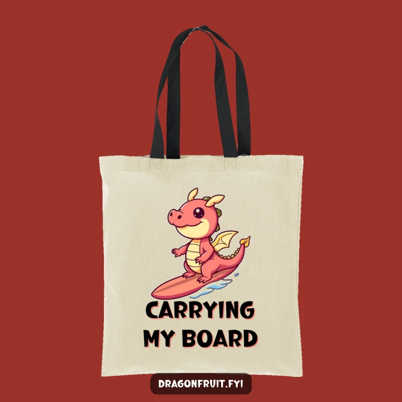 Funny Giggling Dragonfruit Tote: Tropical Surf Humor Carry-All Gift Bag
