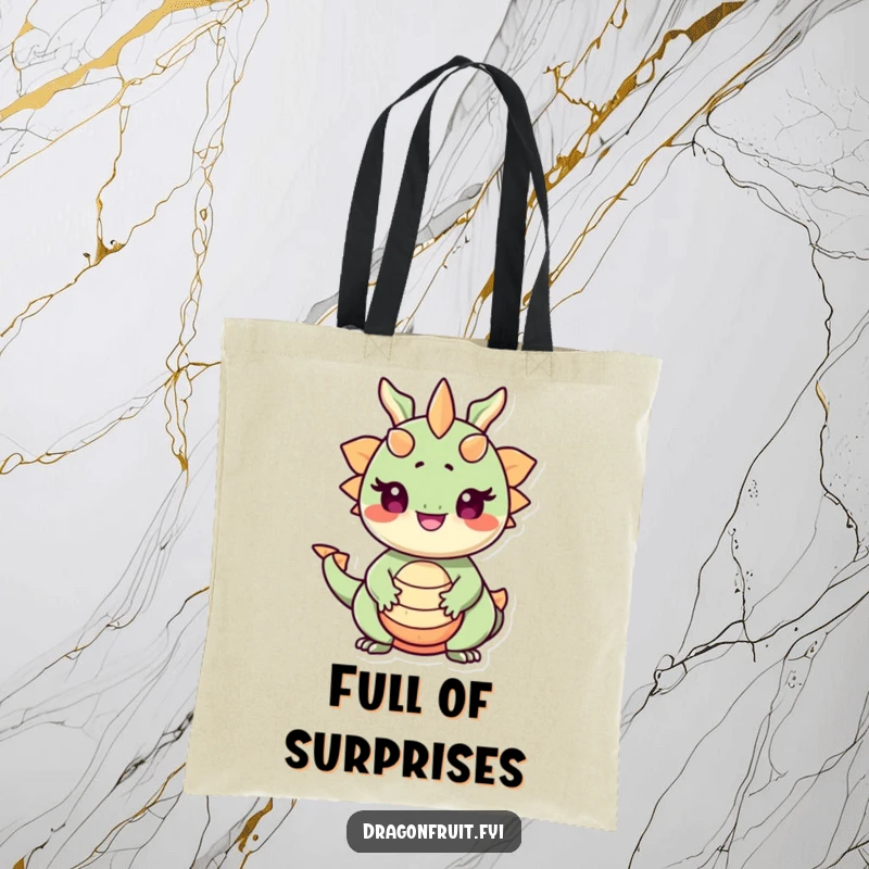 Funny Dragonfruit Pride Tote Bag: A smiling dragonfruit with seeds for eyes beams with pride, perfect for carrying items with flair.