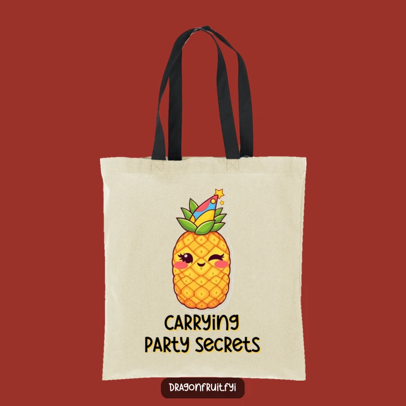 Funny Starry Pineapple Tote Bag: Winking & Hilarious Party Carry-All